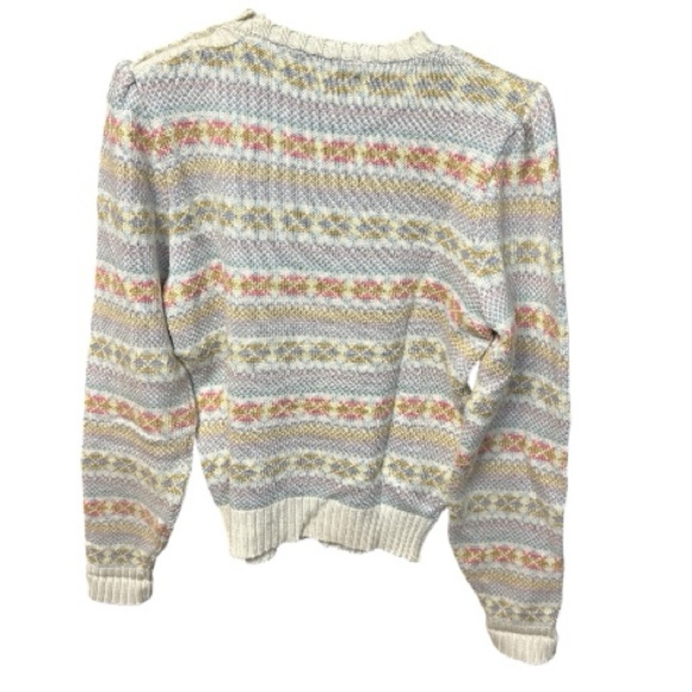 Fair Isle Style Hand Loom Scotland Woman’s Cozy Sweater Size Small Vintage EUC - Picture 4 of 11